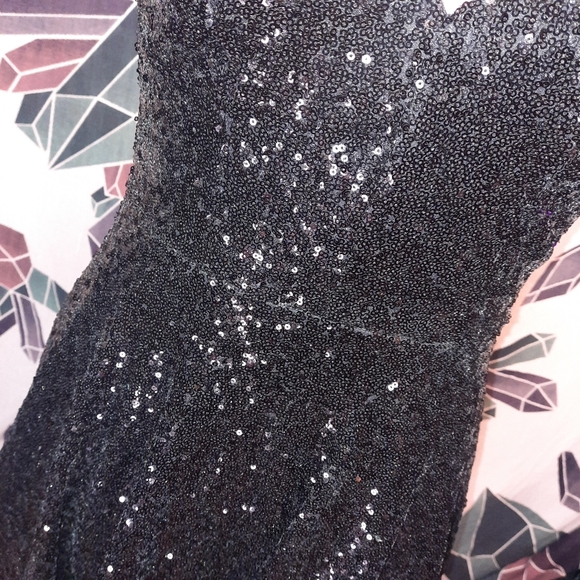 B. Darlin Black Super Sequin Cocktail Formal Dress Size 7/8 Juniors - Picture 12 of 16